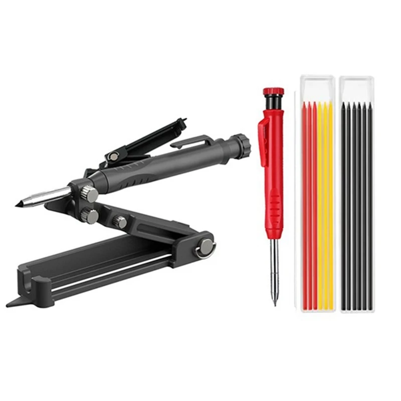 

Adjustable Scribe Contour Gauge With Deep Hole Mechanical Pencil, ABS Woodworking Scribe Marking Tool With Refills