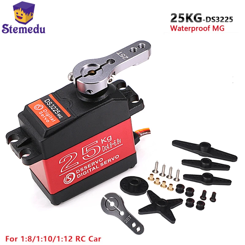 DS3225 25 кг 6 в водонепроницаемый полностью металлический механизм цифровой Baja сервопривод высокоскоростной Металл для радиоуправляемого автомобиля лодки робота