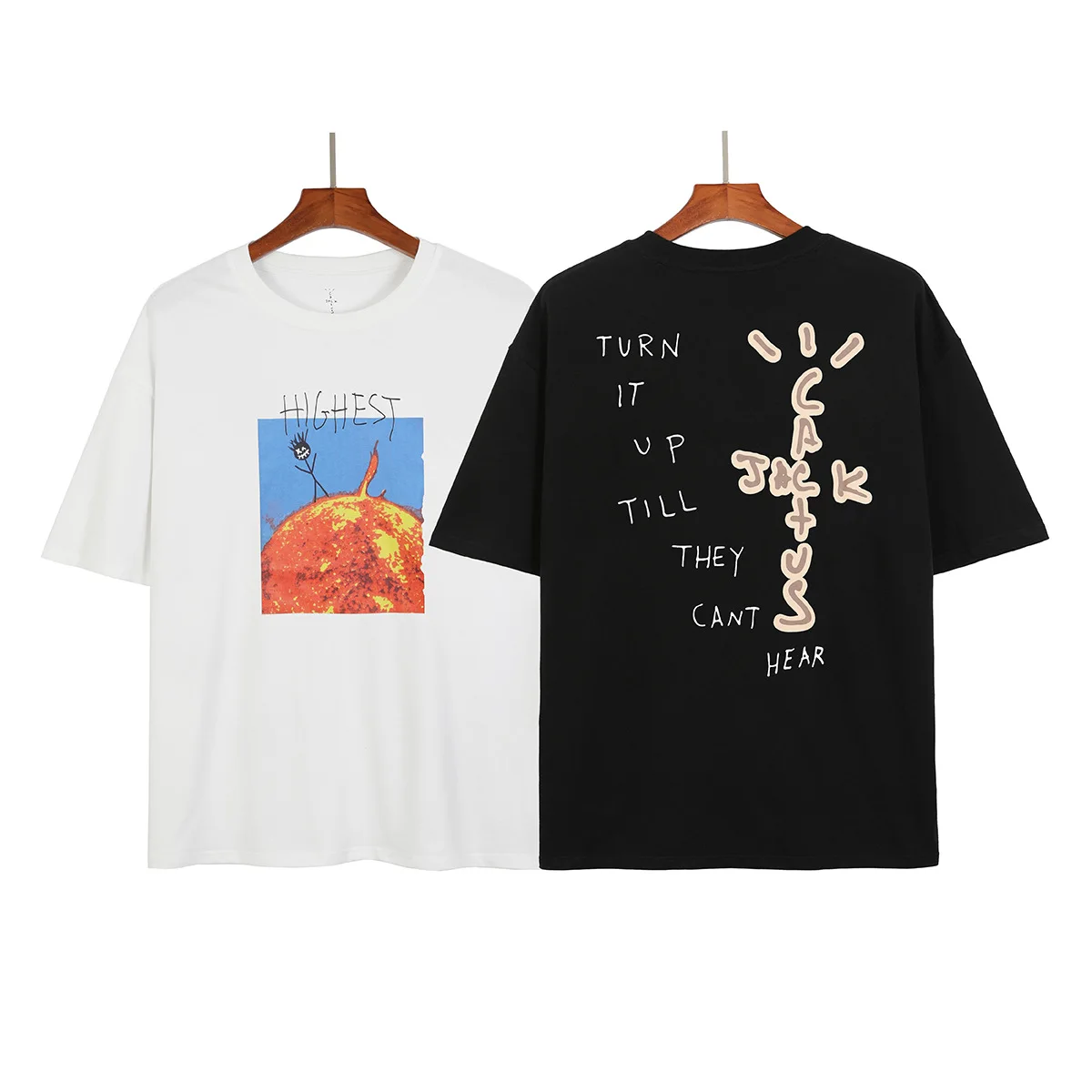 

Travis Scott Matchman Abstract Letter Print High Street American Fashion Brand Short Sleeve Summer Loose T-shirt