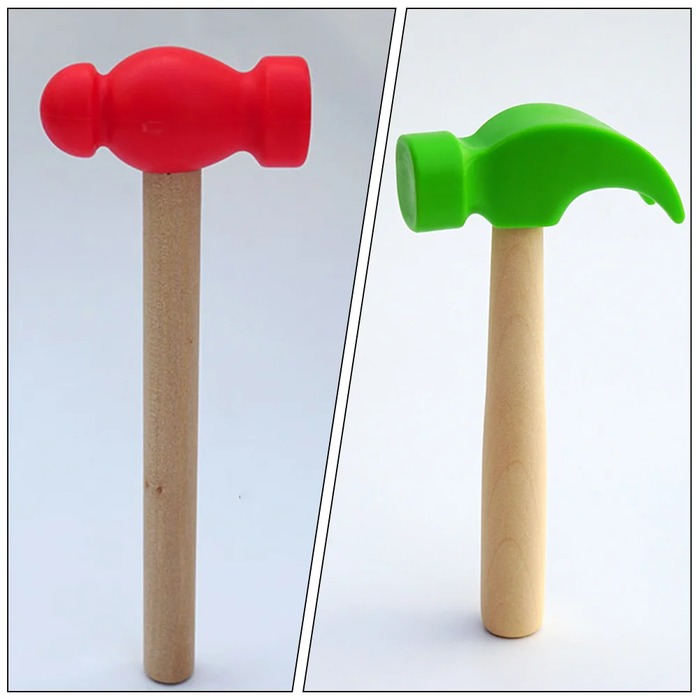 

3 Pcs Simulated Woodworking Toys Small Hammer Fun Baby Educational Wooden Mallet Kids Beating Gavel Pretend Play Hammers Mini