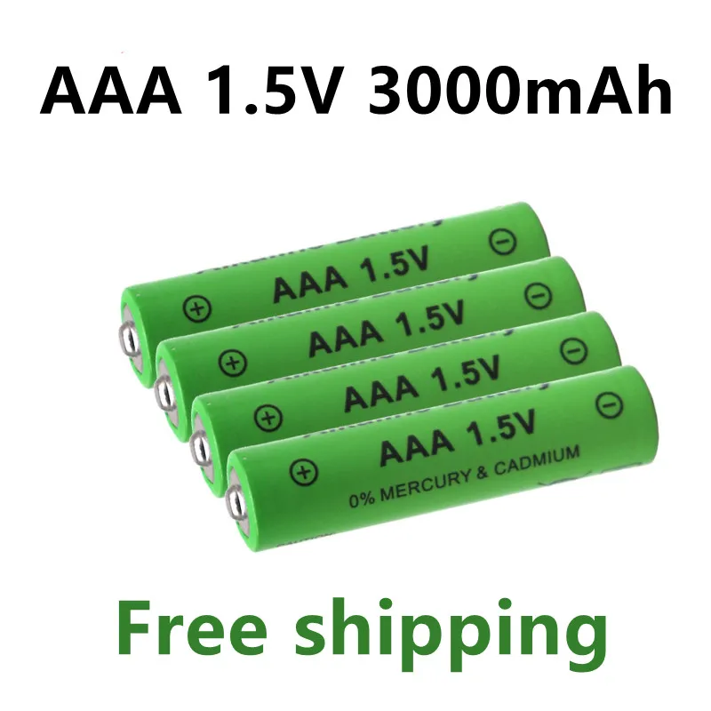 

New 1.5V AAA battery 3000mAh Rechargeable battery NI-MH 1.5 V AAA battery for Clocks mice computers toys so on + free shipping