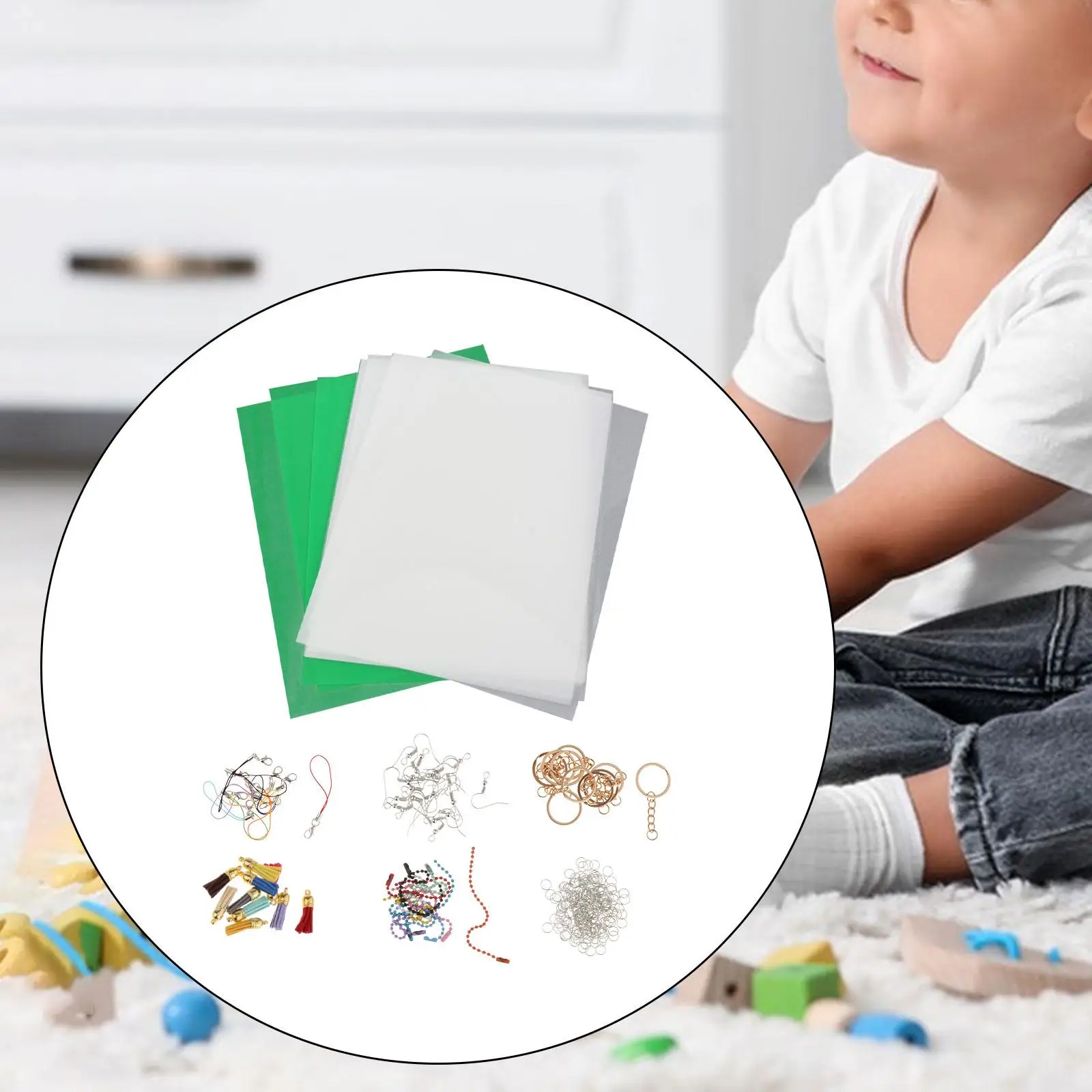 20x Arkusze termokurczliwe Papiery z breloczkami Akcesoria do tworzenia biżuterii Scrapbook Ręcznie robione ozdoby DIY