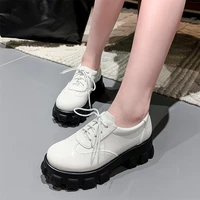women shoes 2022 spring trend luxury casual platform paint finish lacquered single shoe lace up lace up female pumps