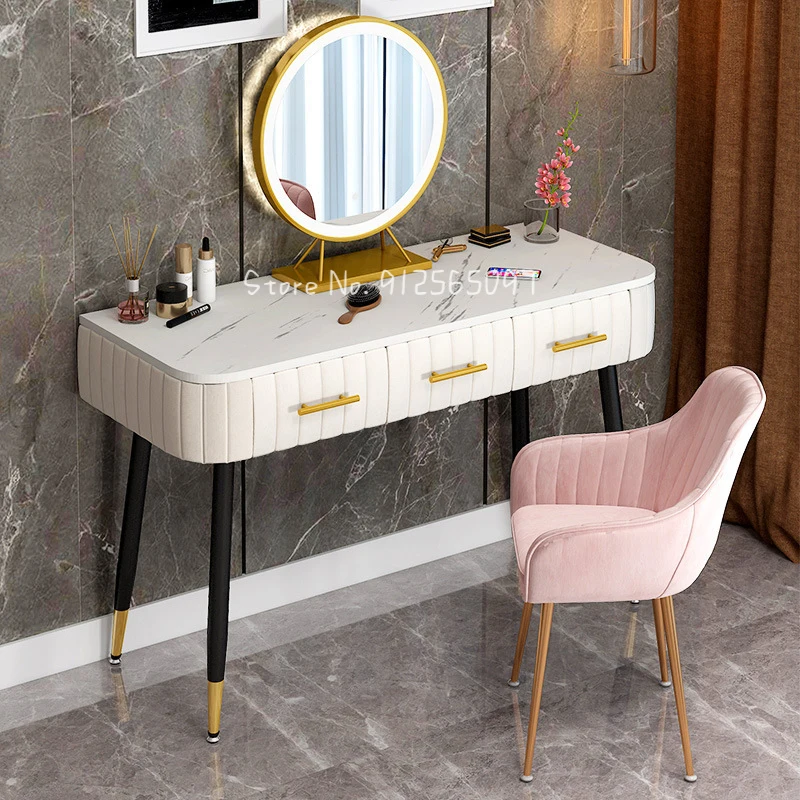 

Туалетный столик, мебель для спальни, туалетный столик, мраморные настольные Шкафы для спальни, Набор стульев для макияжа светодиодный свет...