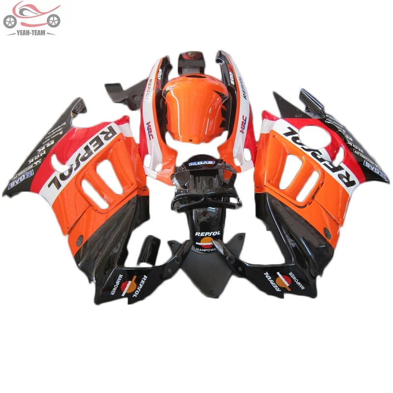 

Repsol Fairing Kit For HONDA CBR600 F3 1995-1996 Full body fairings kit cbr 600 f3 95 96 Orange Black Motorcycle Bodywork XV03