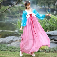 2022 hanfu women traditional dance costume festival outfit performance dress chinese chiffon fairy dress oriental national dress