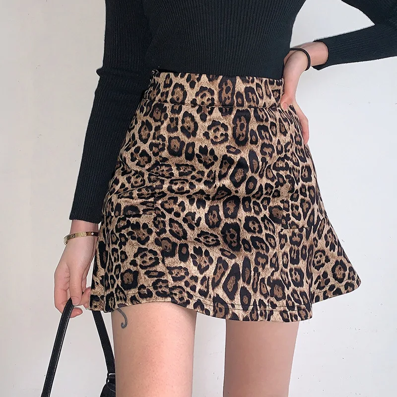 

Dourbesty y2k Kawaii Skirts Women Girls High Waisted Pleated Ruffles Leopard Sexy Club Party Skirt Bodycon High Waist Mini Skirt