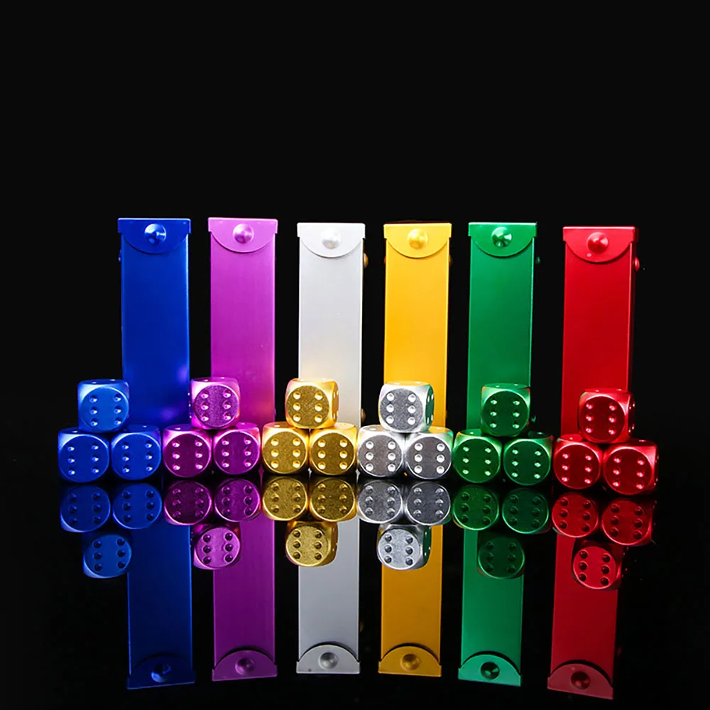 

5PCS Aluminum Alloy Metal Dice 16mm Colorful Square Corner Luxurious Boutique Game Entertainment Dice for Family Party