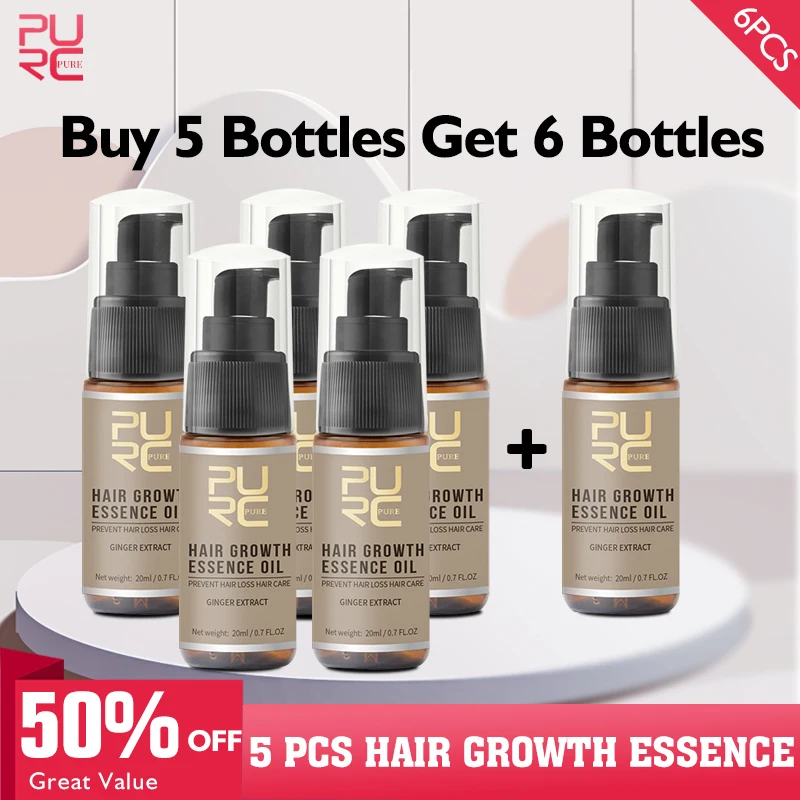 

5PCS PURC Hair Growth Essence Anti-Hair Loss Treatment Thicken Hair Serum Scalp Nourish Prevent Loss Care Products For Women Men