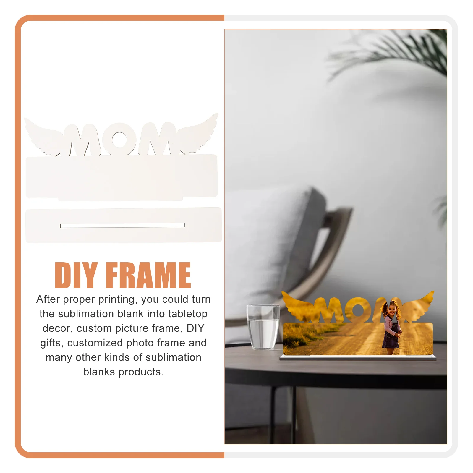 

Sublimation Photo Frame Sublimation Mother's Day DIY Picture Frame Party Supply