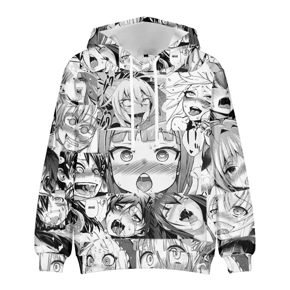 

2020 New Kawaii AHE Hentai Face Anime Ahegao Hoodie 3D Hooded Sweatshirt Men/Women Casual Hoodies Clothes