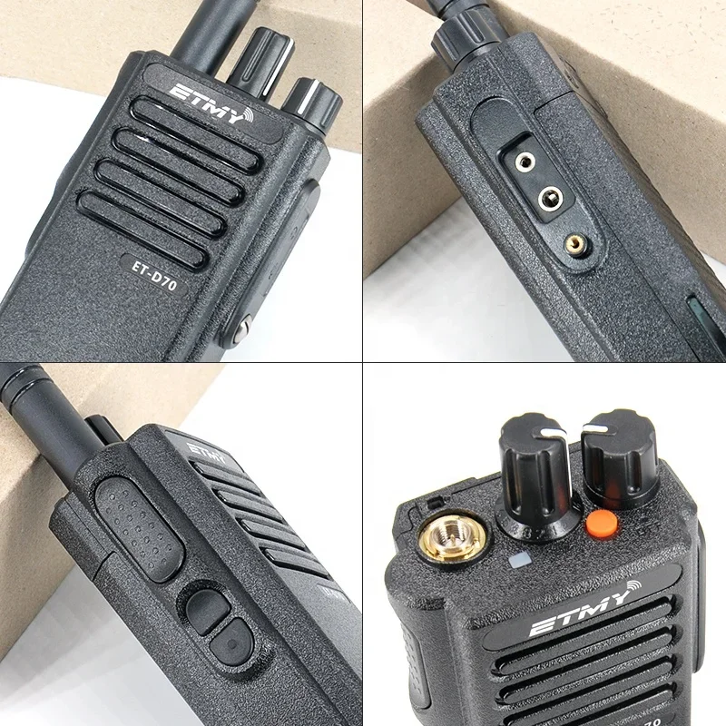 ETMY Китай DMR цифровая двухсторонняя радиостанция UHF VHF ручная ET-D70 безопасность