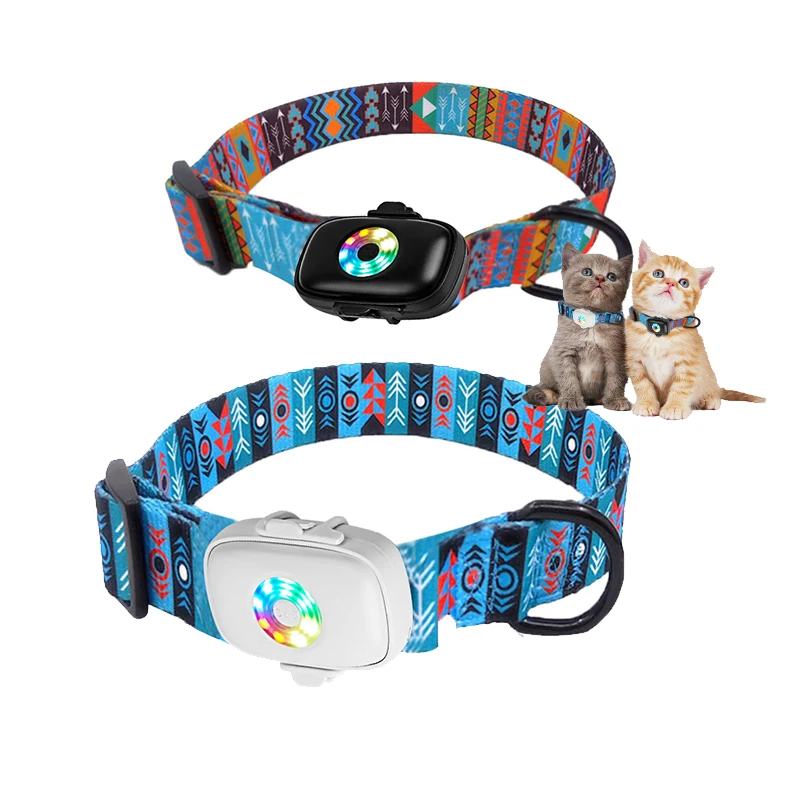 

Real Time Tracking Smart Geo Fencing Pet Collar GPS Tracker for Dog Cat With Flash LED and Sound