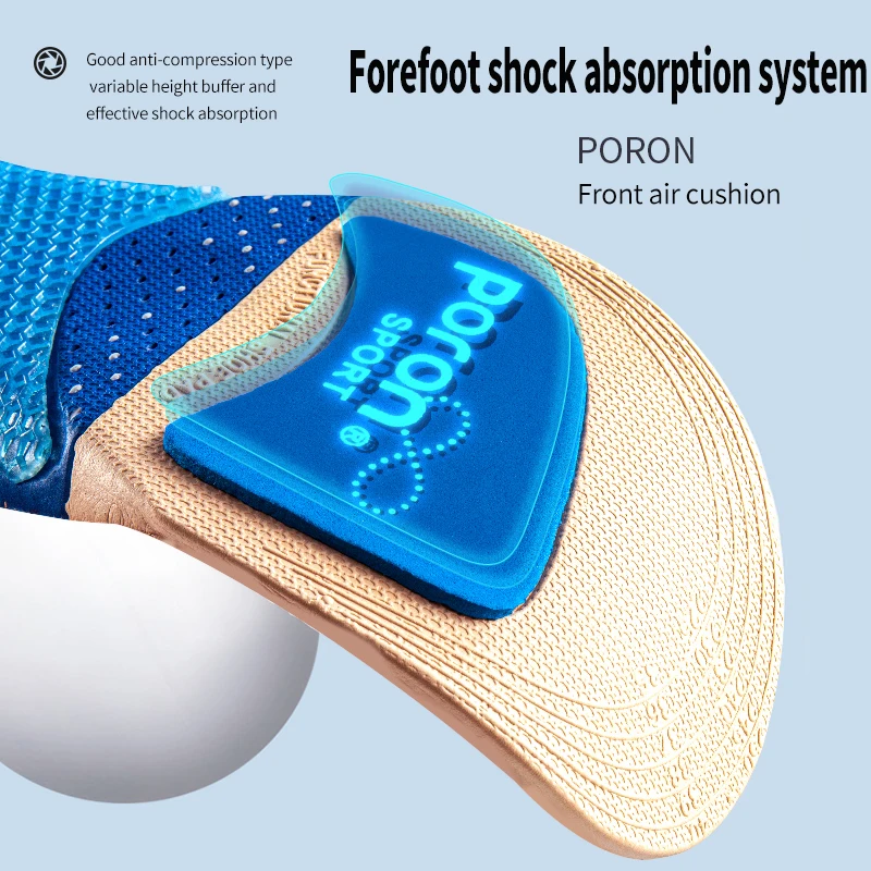 Silicone Sport Insoles for Men Women Arch Support Breathable Shock Absorption Shoes Pad Outdoor Running Feet Care Sneakers