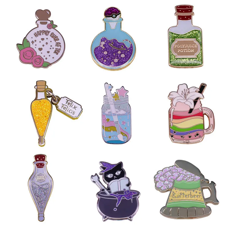 

Exquisite Magic Pharmacist Bottle Enamel Pin Originality Lapel Brooch Hoodie Backpack Hat Badge Decorative Accessories Fans Gift