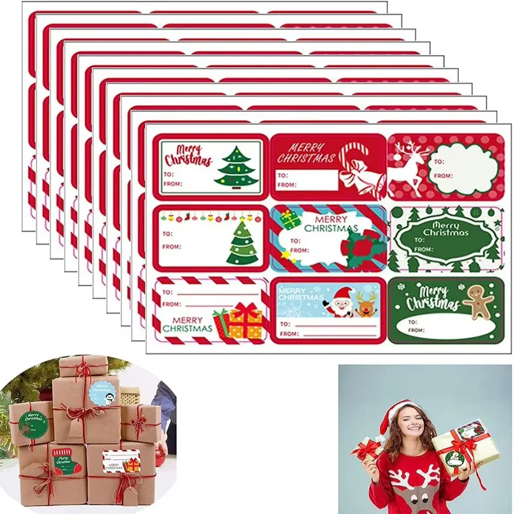 10 листов/упаковка разноцветные наклейки Merry Christmas
