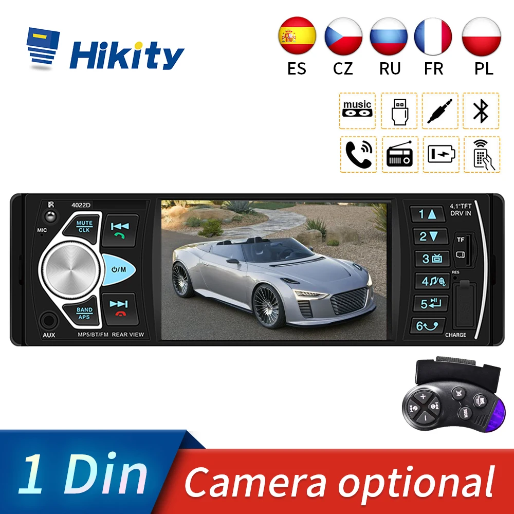 Автомагнитола Hikity 4022D 1 Din мультимедийный MP5-плеер 4 дюйма USB FM аудио Bluetooth - купить