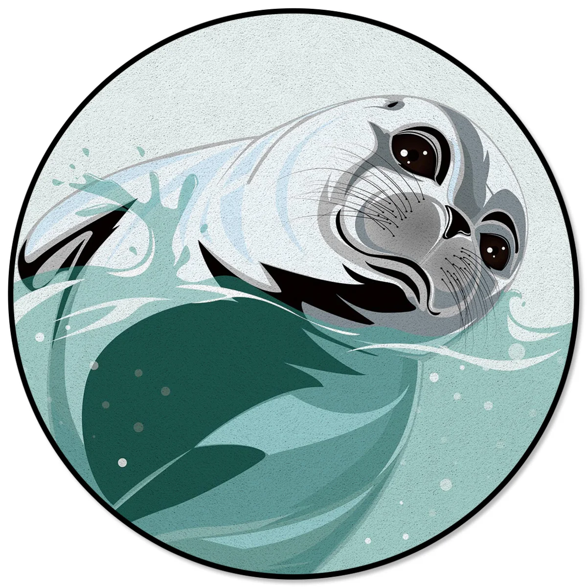 

Seal Ocean Bubble Симпатичные Коврики и ковры для дома, гостиной, круглый ковер для детской комнаты, нескользящий