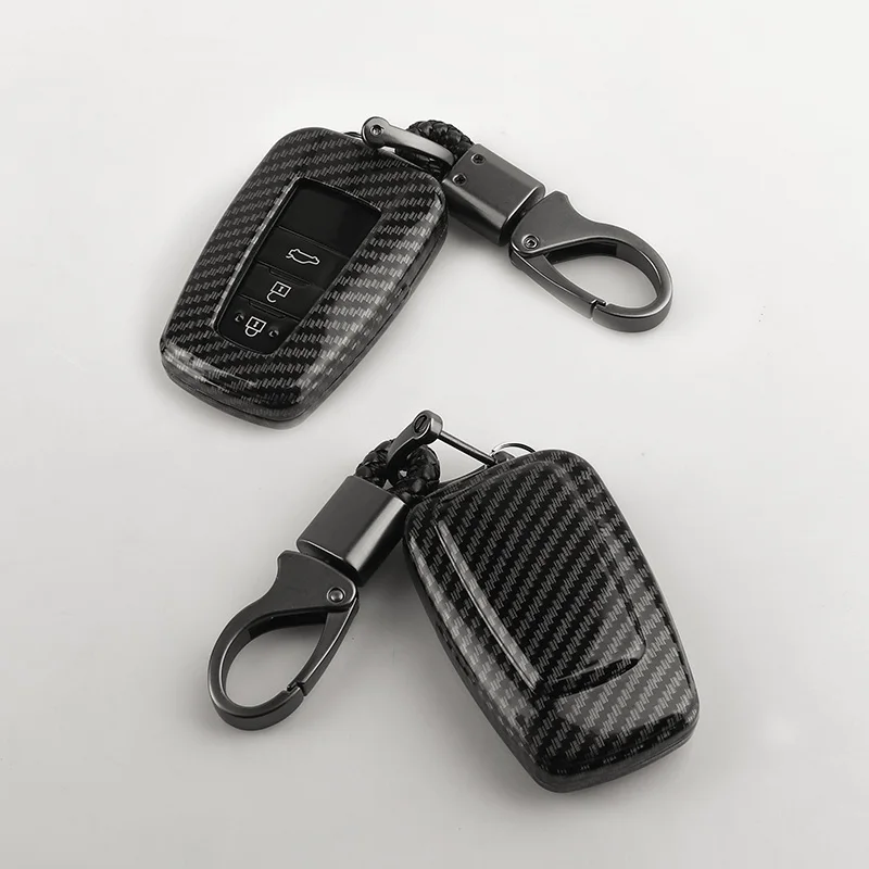 

Abs Car Key Cover For Toyota C-HR Prius 2017 2018 2019 Camry RAV 4 Keychain Leather Pattern Smart Remote Control Protector Case