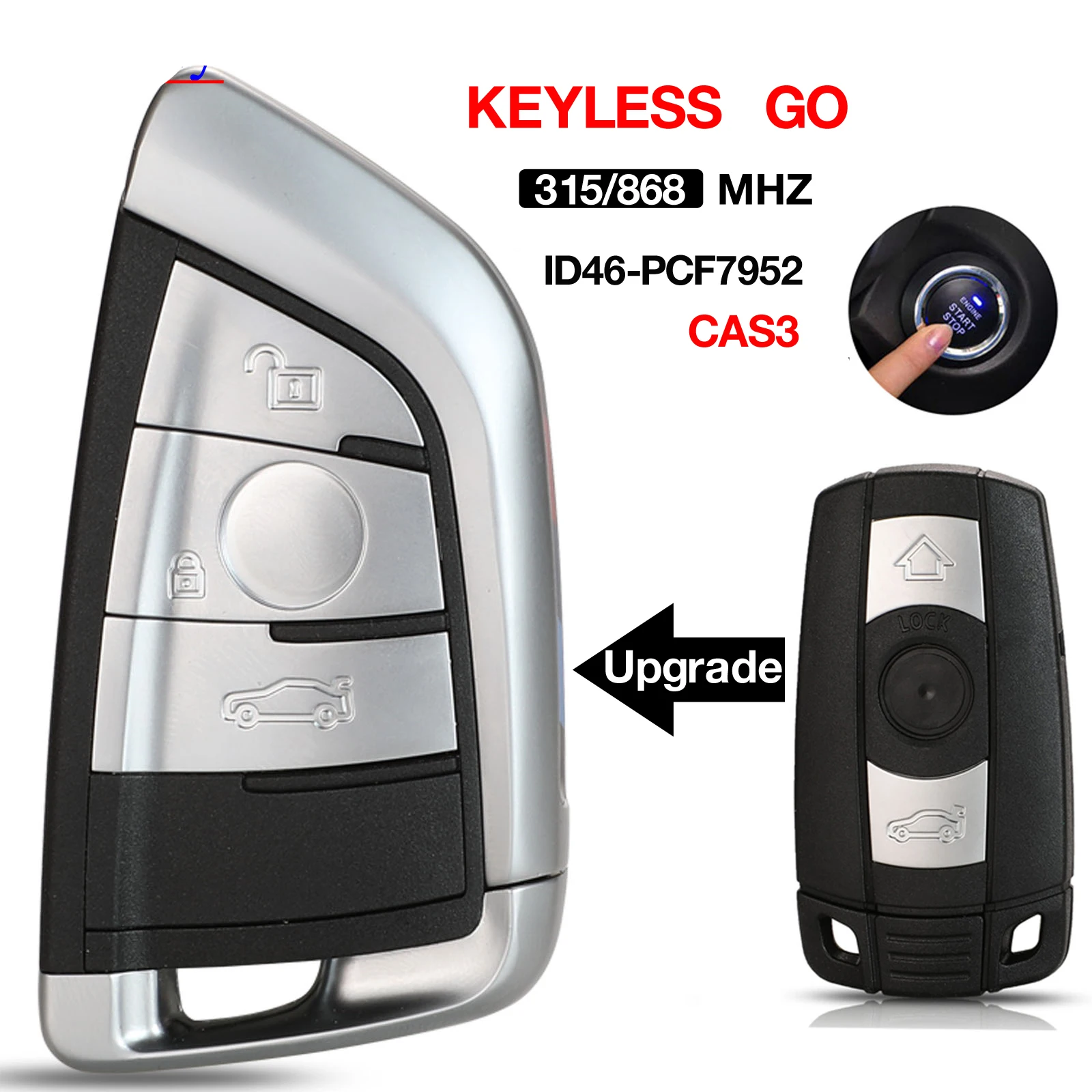 jingyuqin Keyless Go Function Full Intelligent Remote Key 315MHz/868MHz id46 PCF7953 Chip For BMW CAS3 3/5 Series X5 2006-2011