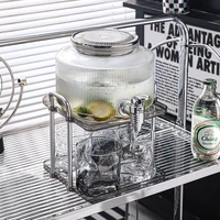 summer fridge glass water tank with tap 2 8l drinking appliance suit ceramic lid double layers cup holder