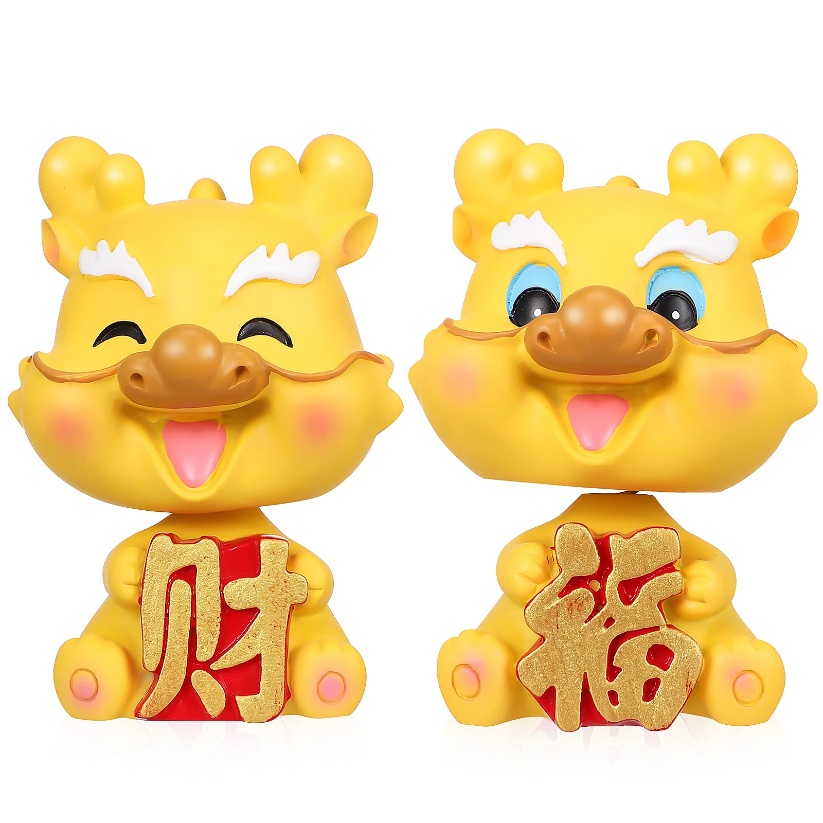 

2 Pcs Resin Dragon Chinese Figurine Ornaments Table Decorative Figurines Car Desktop Decoration Zodiac Decors