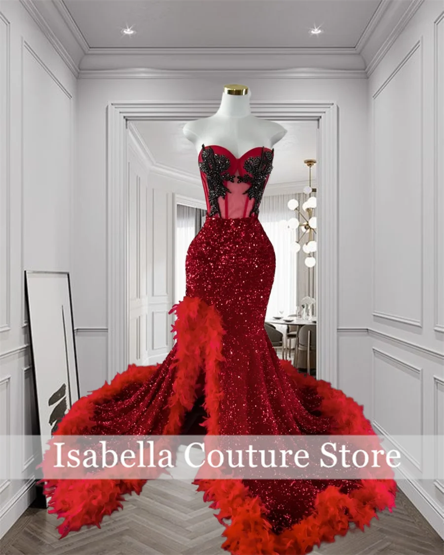 Женское коктейльное платье-корсет It's yiiya красное платье-Русалка с разрезом