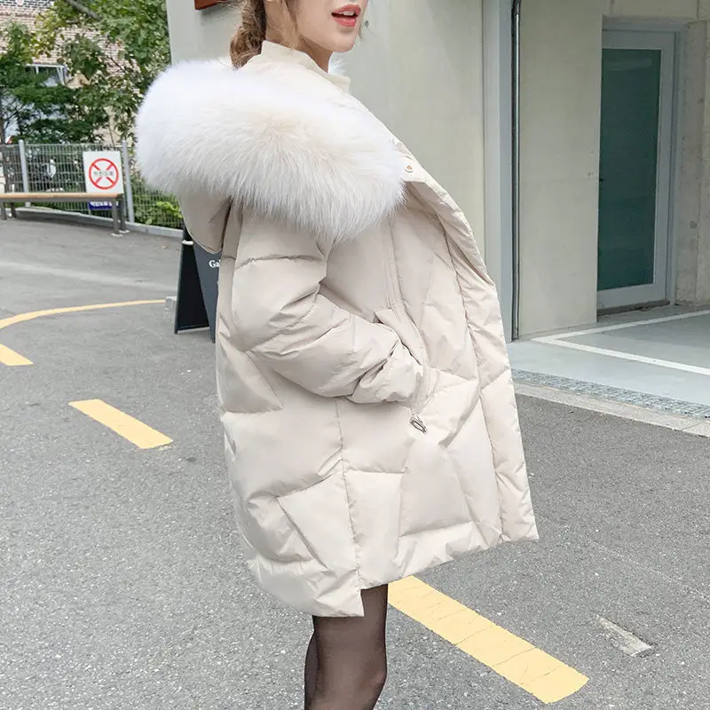 Enlarge Women's Winter Cotton Padded Jackets Mid-Length Thickened 2023 New Loose Coat Lady Clothing