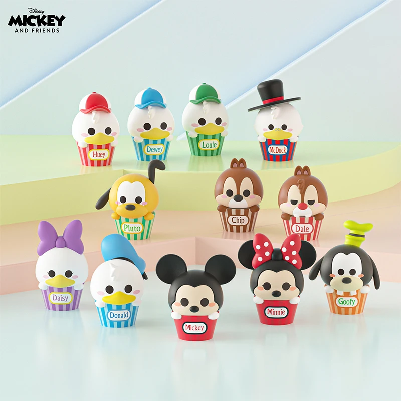 Toys Mini Bean Series Mickey Minnie Chip Dale Donald  Daisy Anime Action Figure Model Room Decoration Kids Gifts