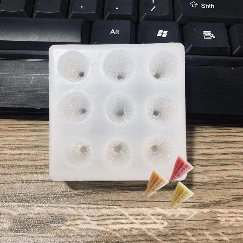 

N58F Diy Crystal Silicone Three-dimensional Combination Cream Cone Mold Suitable for Epoxy Resin Diy Crafts Jewelry Making