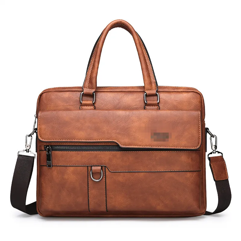 Men's Bag Leather Portable Briefcases Laptop Messenger Bags For Men Office School College Satchel Bag Business Commuter Bag