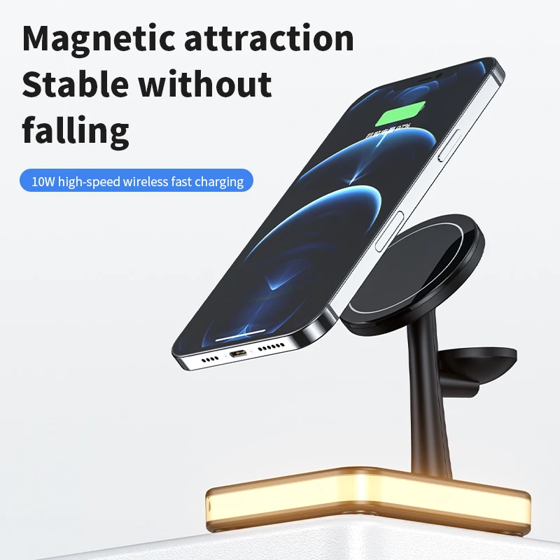 3 in 1 magnetic wireless charger stand for iphone 12 13 mini pro maxapple watch 25w fast charging dock station for airpods pro free global shipping