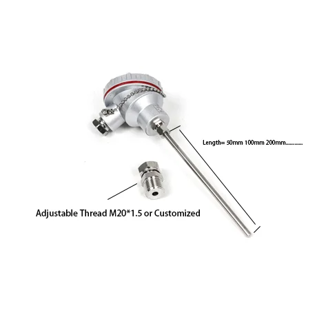 

-50-500CC Датчик PT100 Резьба G1/2, диаметр зонда 300 мм, датчик температуры 6 мм