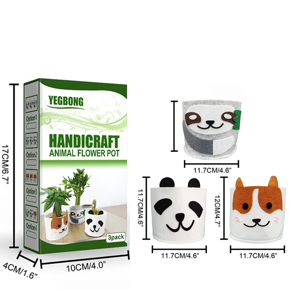 

2022 Creatives Felt Flower Pots Mini Succulents Plant Pot Pot Container Planter Pouch For Home Office Multifunction Storage Bag