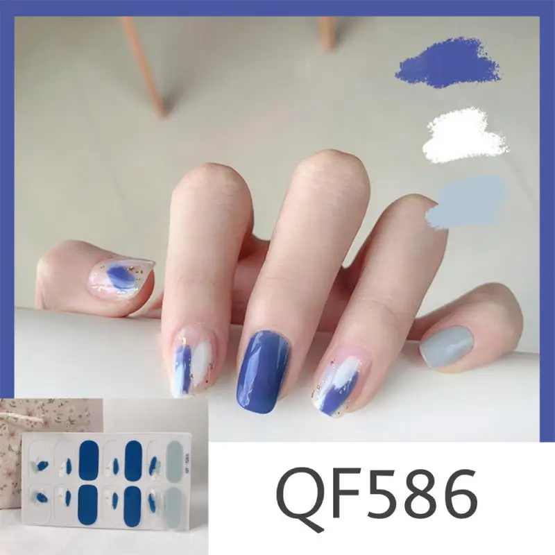 ł półutwardzony żel do paznokci naklejki artystyczne moda jednokolorowy Manicure naklejka lampa UV LED żelowe dekoracja