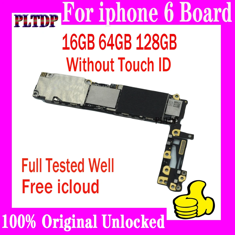 

With IOS System For iPhone 6 Motherboard Original Unlocked Plate 16gb 64gb 128gb Mainboard With /Without Touch ID Logic board