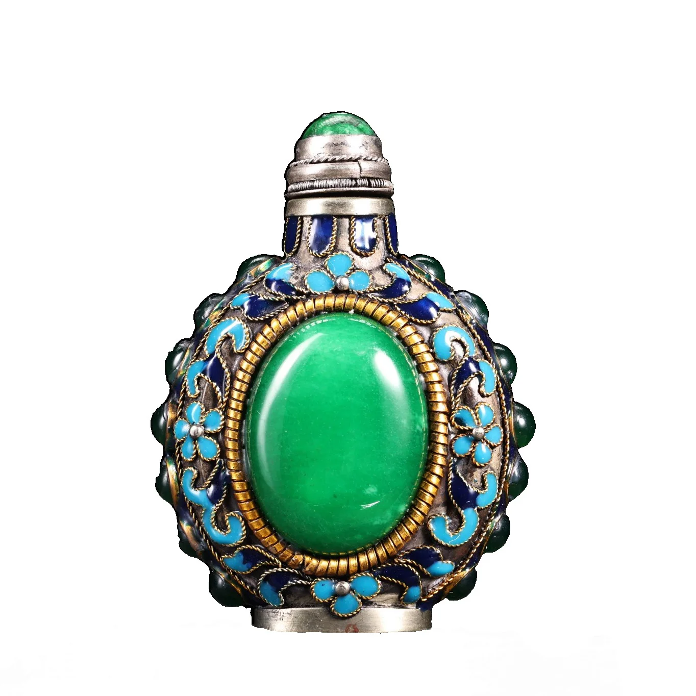 

Laojunlu An Old Tibetan Collection Of Solid Bronze, Gilt-Silver And Cloisonné Snuff Bottles Chinese Traditional Style Antiques