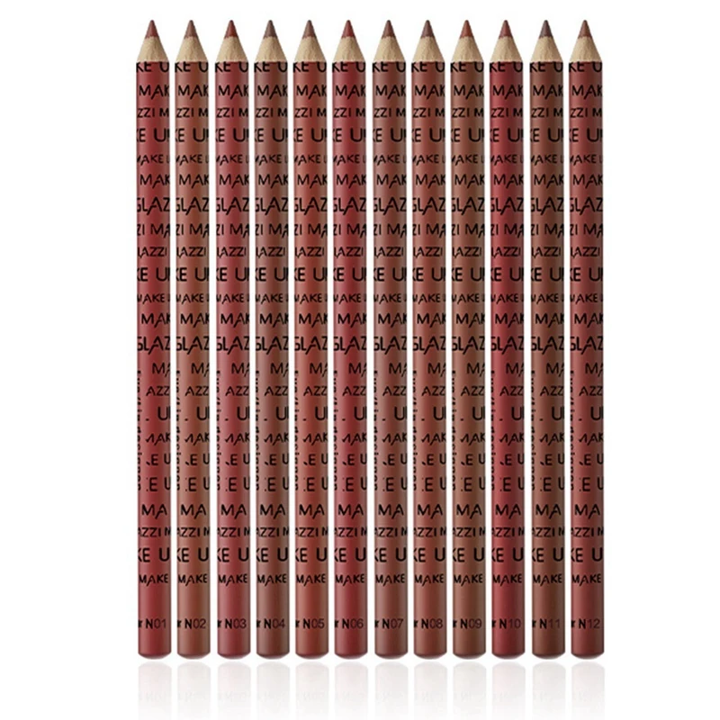 

12 шт., Профессиональная деревянная подводка для губ