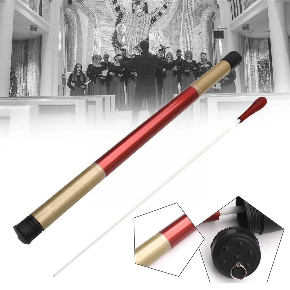 

38cm Wooden Baton Band Conductor Stick Rhythm Music With Orchestra Tube Rosewood Concert Handle Conducting Director J6t7