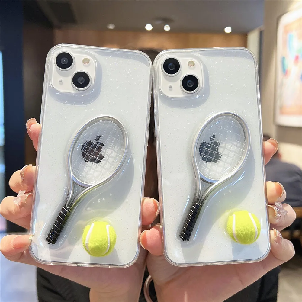 

Creative Tennis Racket Phone Case For iPhone 14 13 12 11 Pro Max For iPhone 7 8 Plus X Xr Xs Max Protection Back Cover Coque