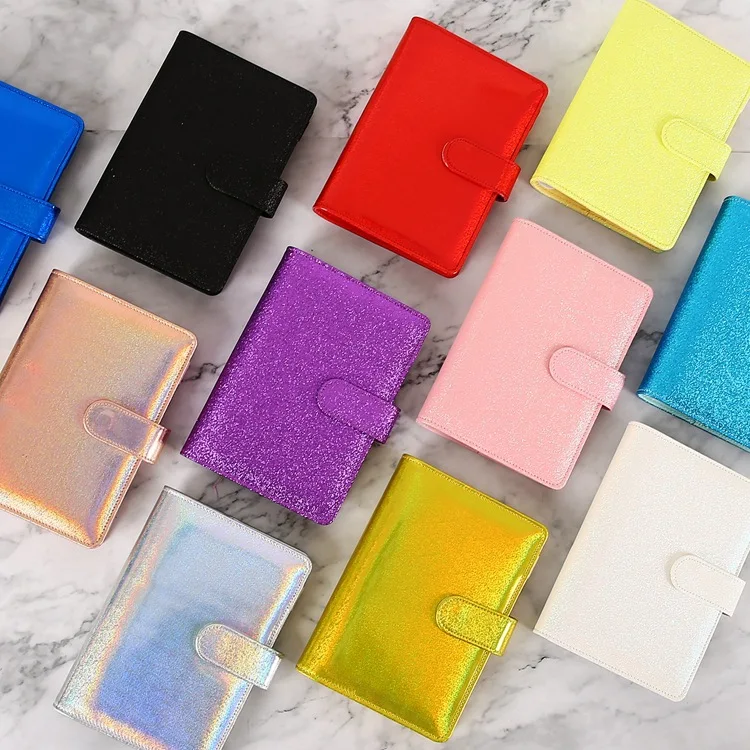 

A6/A5 DIY Macaroon лазерный Блестящий цветной блокнот из искусственной кожи Обложка для блокнота дневник ежедневник бумажный чехол школьные канце...