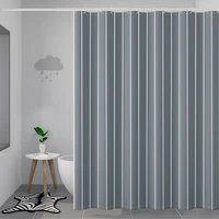 shower curtains 180cm stripe gray thicken waterproof bathroom curtain with hooks striped home decorative 71 inches high quality