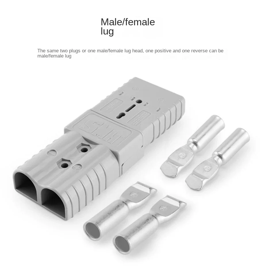 

10sets 50A Gray Red Plug Connector Double Pole Copper Contacts Solar Panels Caravans Battery T Handle Anti Dust Cove 600V