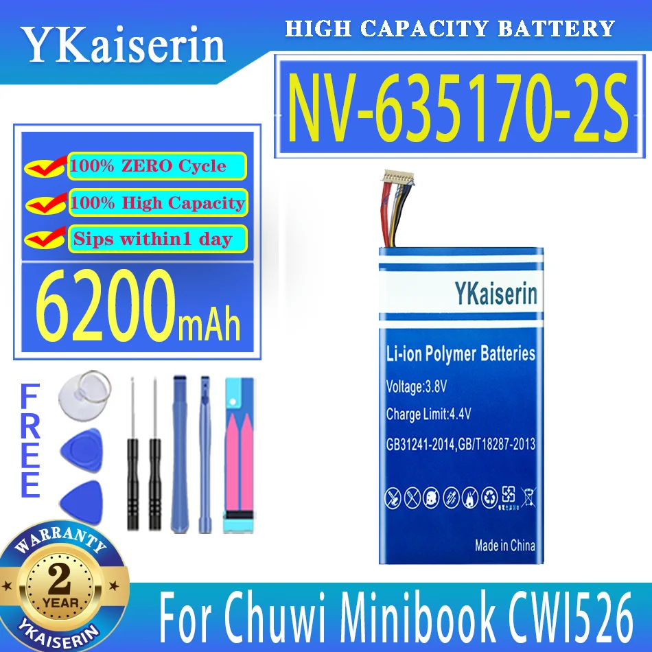 

YKaiserin Battery NV-635170-2S NV6351702S 6200mAh For Chuwi Minibook CWI526 Tablet PC Batteries