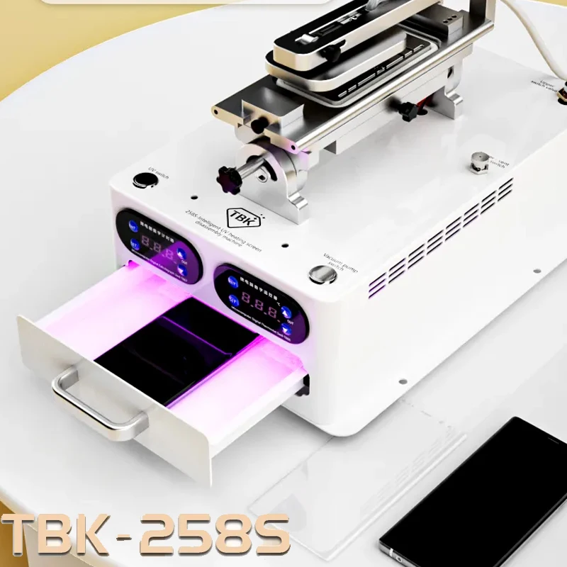 

TBK 258S Многофункциональный изогнутый сепаратор рамы экрана, машина для демонтажа крышки ЖК-экрана, Встроенный вакуумный насос, супер всасывание