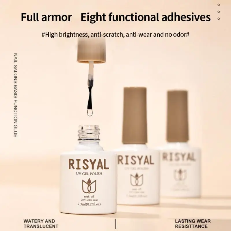 

RISYAL 7ml Nail Glue Gel Nail Polish Transparent Clear Function Gel Soak Off Nail Art Gel Varnish Thickness Base Gel