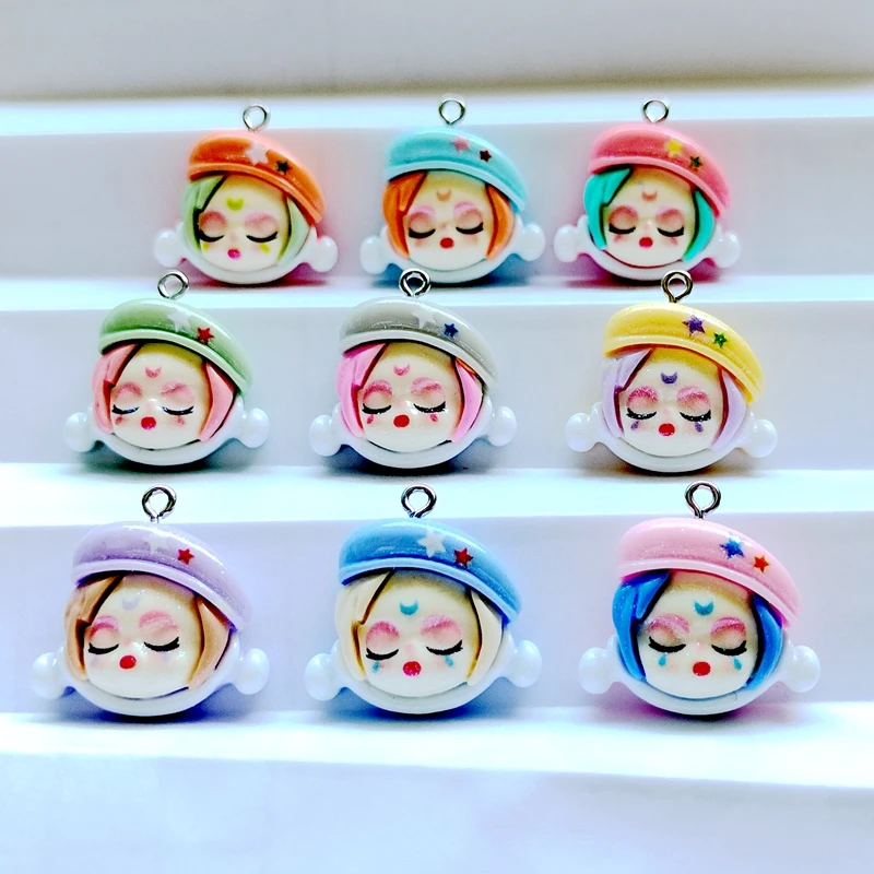 10 шт. милый Блестящий мультяшный макияж Pop Girl полимерный кулон модный висячий DIY ожерелье браслет серьги брелок аксессуары S068