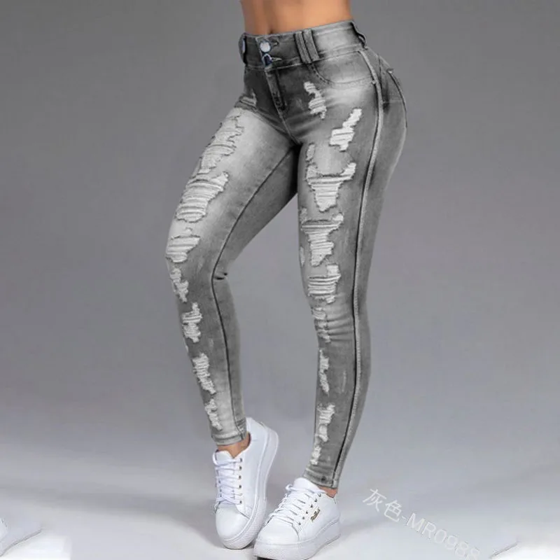 High Waist Mom Skinny Jeans Lace Up Women Boyfriends Straight Jeans 100% Cotton Loose Vintage Denim Pencil pants Vaqueros Mujer