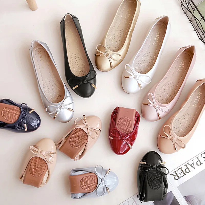 

Women's Shoes 2022 New Round Toe Shallow Mouth Bow Ladies Flat Shoes Large Size Soft Bottom Small Fragrance Egg Roll Shoes 33-43