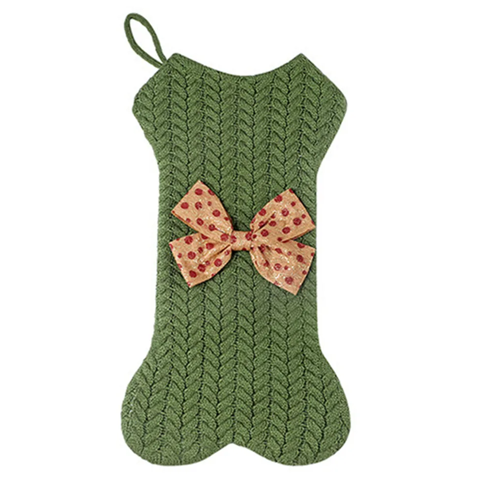 Вязаная подвесная сумка в форме кости рождественские вязаные чулки украшения